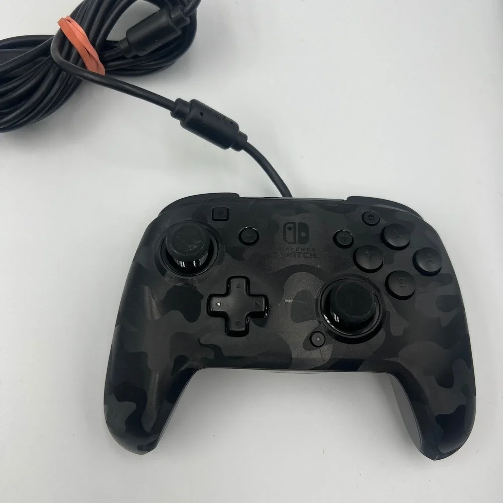 2 PDP Faceoff Wired Pro‎ Controller Nintendo Switch Blue & Black Camo Bundle